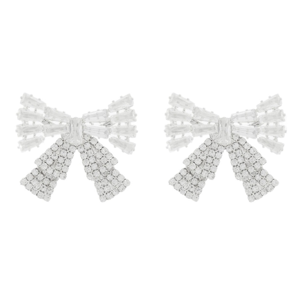 Tasha CZ Crystal Bow Earrings NWT